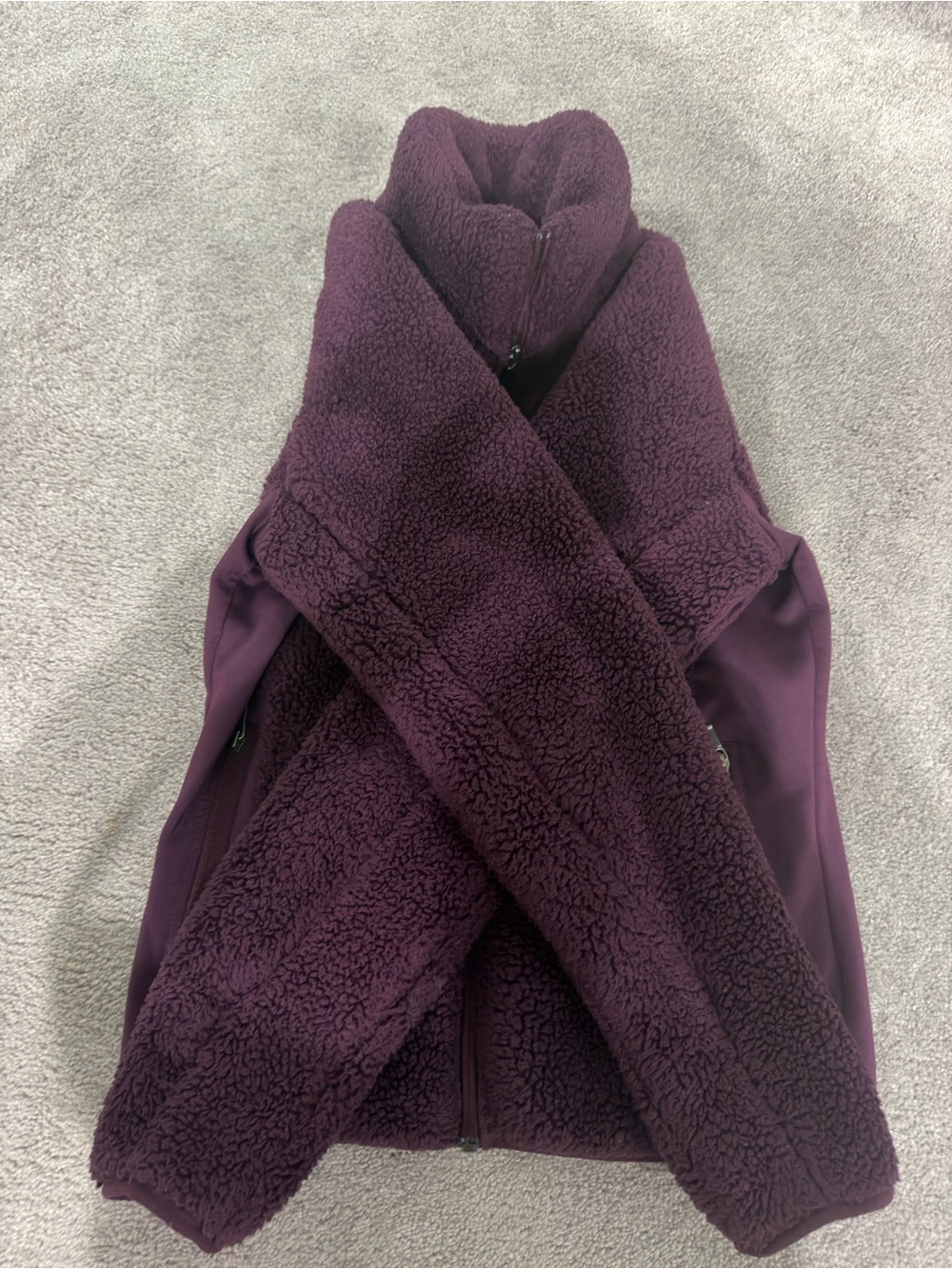 Columbia Purple Pearl Plush II Jacket Womens M Full Zip Mock Neck Sherpa Fleece - Picture 4 of 9